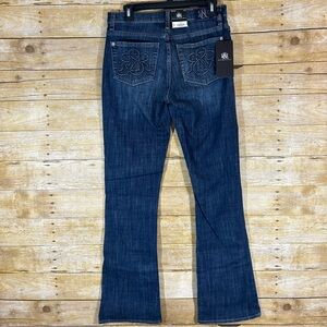 Rock & Republic Kasandra Mid Rise Bootcut Jeans Dark Wash Size 6M Logo